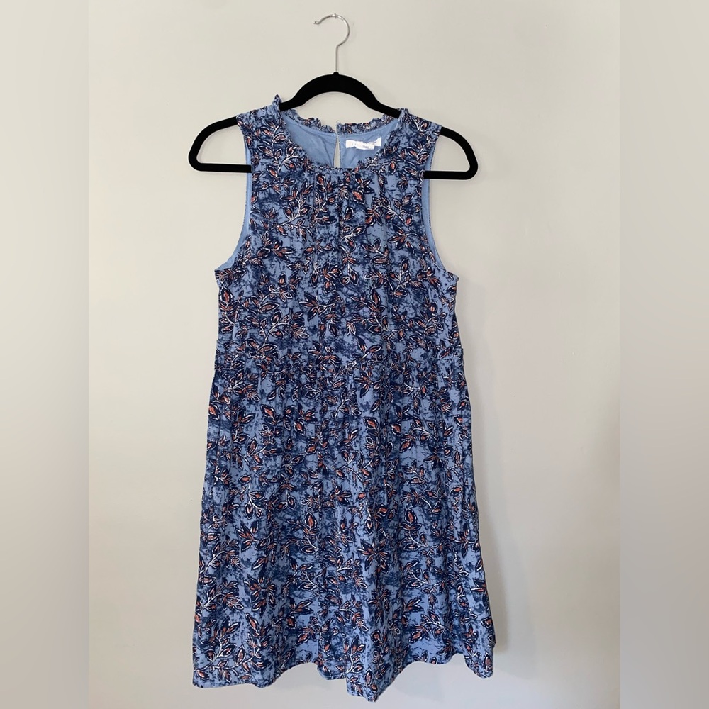 Lucky Brand Blue Floral Pleated Sundress Sz.M